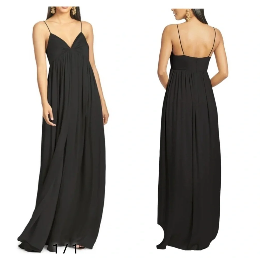 Sachin & Babi Jessica Gown Black Empire Waist Maxi Dress NWT Size 2